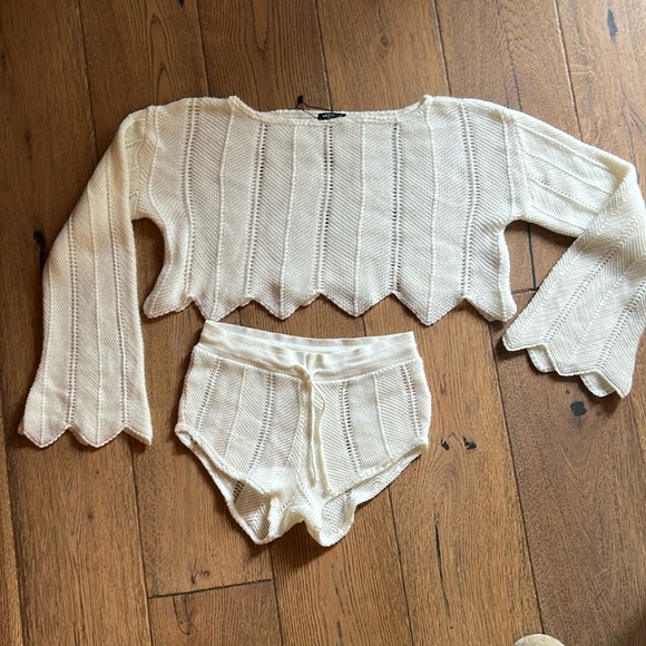 Nasty Gal Other - Nasty Gal two piece light knit lounge set size small.